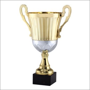 Gold and Silver Metal Cup  on Marble Base