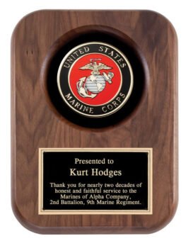 Walnut Marine Insignia Plaque