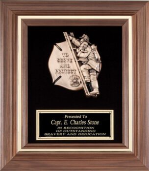 Genuine Walnut Fireman Plaque