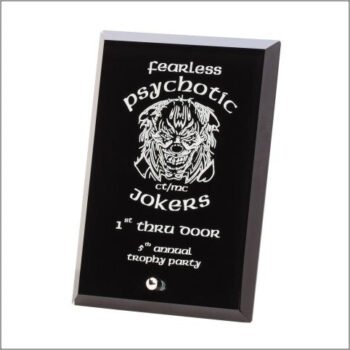 Black Edge Glass Plaque