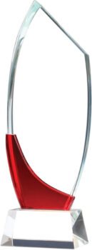 Optical Crystal Semi Oval - Red