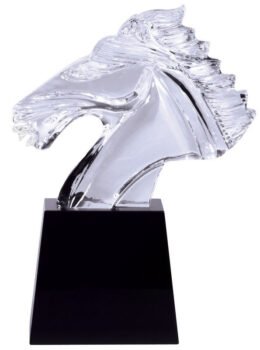 Crystal Horse Head on Black Crystal Base
