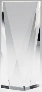 Elegant V Face Crystal Award Self Standing Laserable