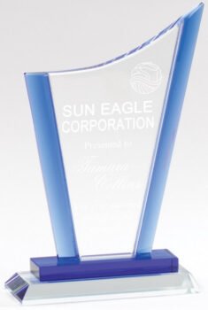 Ice Blue Edge Crystal Award