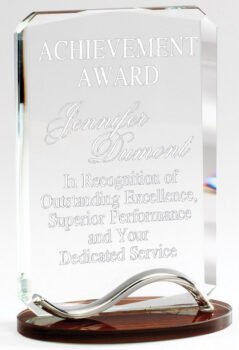 Crystal With Elegant Wood Base