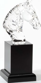 Crystal Horse Head on Black Base