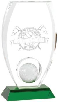 Crystal Golf Award on Green Base