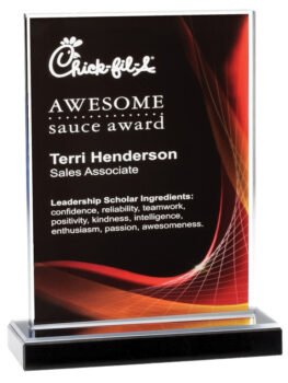Elegant Orange/Red Acrylic Award