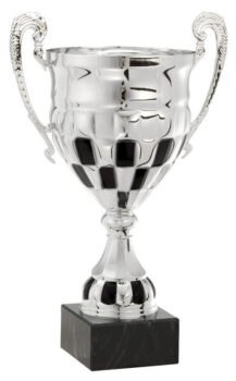 Black Check Metal Cup