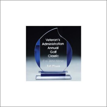 Glass Award with Blue and Dark Blue Finish