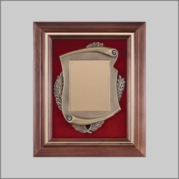 Genuine Walnut Frame with Metal Casting on Red Velour