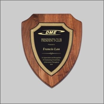 Genuine Walnut Shield Plaque