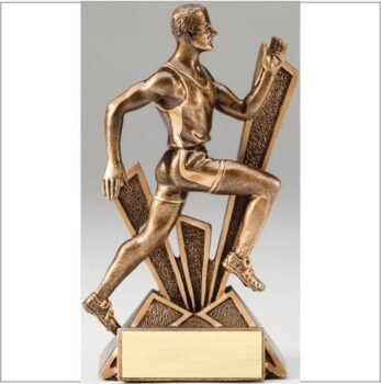 Checkmate Series Sculpted Antique Gold Resin Trophy -Track Male