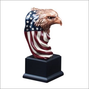 Resin Eagle Head On Flag