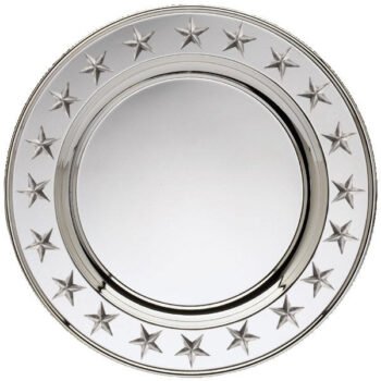Round Plate Silver With Stars