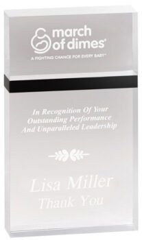 Acrylic Free Standing Award with Black Trim