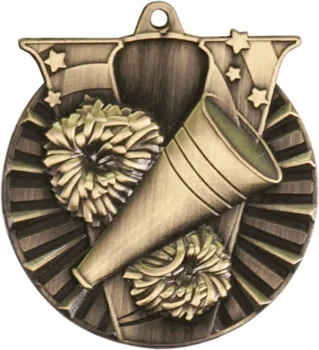 2" Antique Gold Cheer Victory Medal